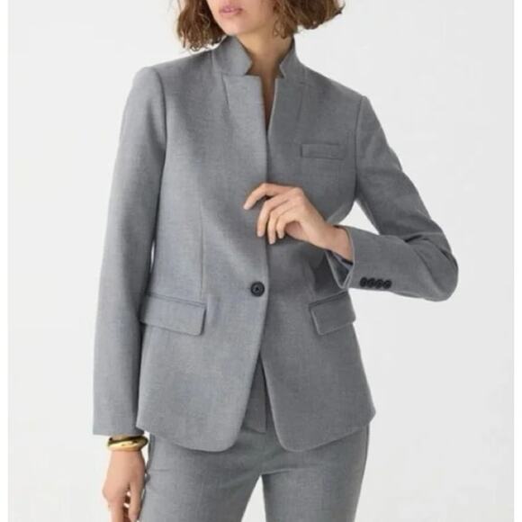 J.Crew SZ 6 2 PC Regent Blazer & Matching SZ 6 Cameron High Rise Pants In Gray - Picture 1 of 8